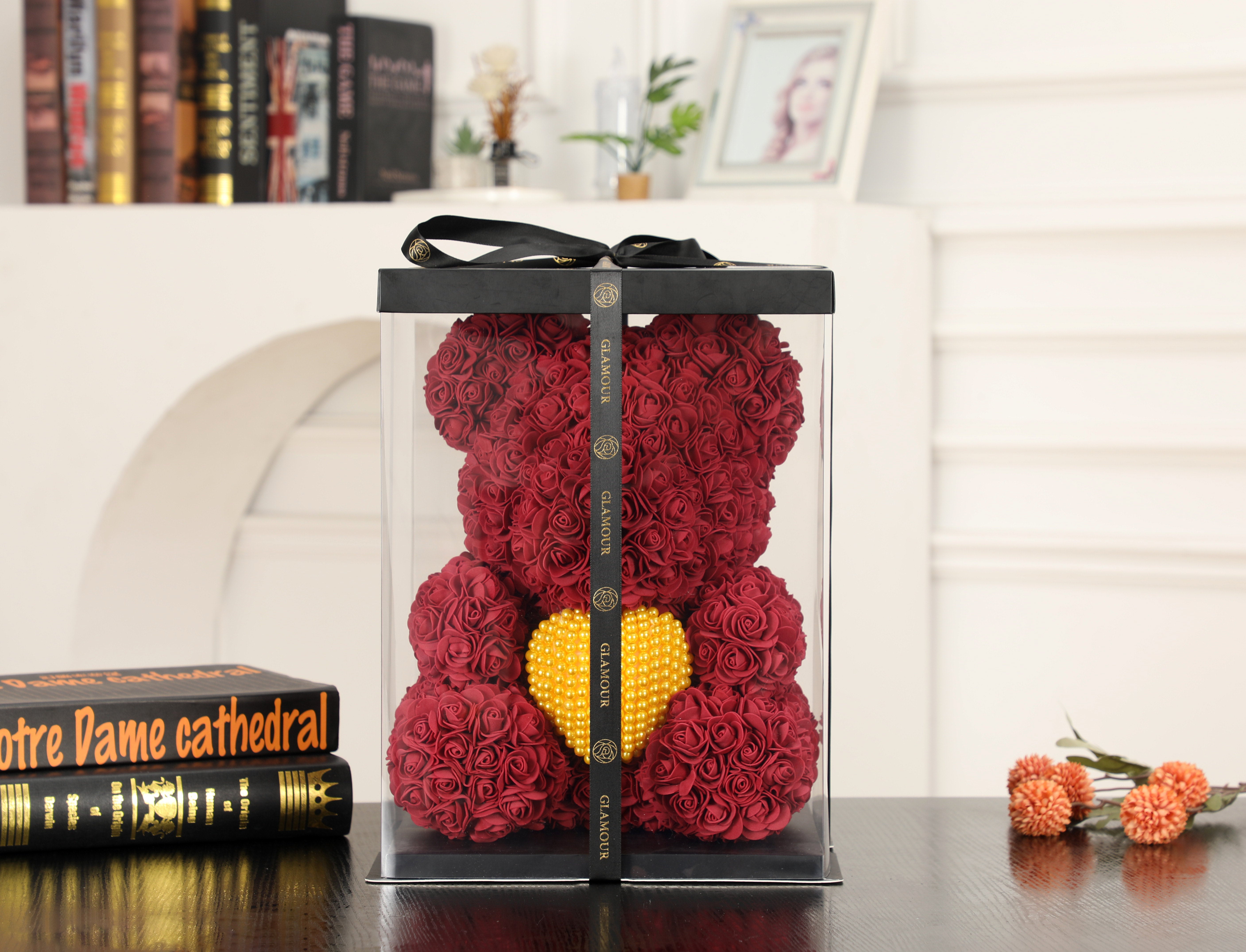 rose bear in box